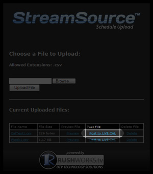 Schedule Upload Page